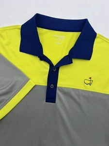 Augusta National The Masters Tech Golf Performance Poloshirt Herren L grau gelb - Bild 1 von 9