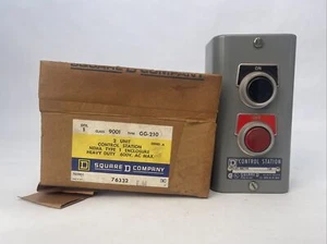 SQUARE D 9001 GG-210 CONTROL STATION 600V TYPE 1 ENCLOSURE ON OFF SERIES A - Picture 1 of 8