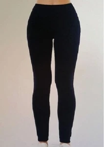 MOPAS LADIES SEAMLESS FLEECE LEGGINGS PLUS SIZE (TX300X) BLACK NEW IN PACKAGE - Picture 1 of 3