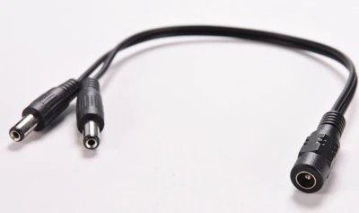 2-Way Splitter Adapter Cable,  2.1mm/5.5mm 1 Female to 2 Male Plug DC 12V Power  - Image 1 of 4