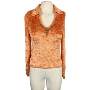 Vintage Lianne Byrnes Womens Fuzzy Long Sleeve Sweater Orange Size Small - Picture 1 of 10
