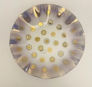 Dorothy Thorpe Turquoise Atomic Starburst Glama Glass 13” Tray Platter MCM. - Picture 1 of 7