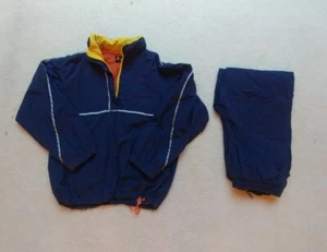 Vintage 90’s LizSport Navy Track Warm Up Suit w/orange yellow accents Sz Petite - Picture 1 of 12