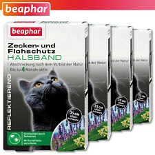 Beaphar 4 x Zecken-Flohband f. Katzen gegen Zecken und Flöhe reflektierend 35 cm
