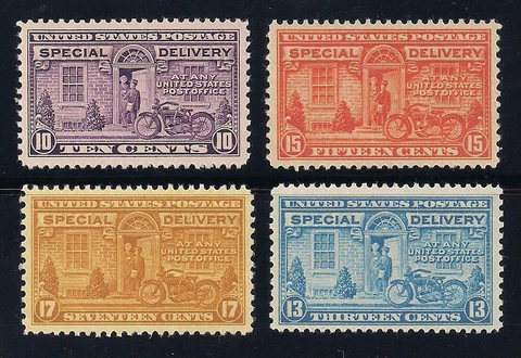 VINTAGE HARLEY DAVIDSON MOTORCYCLE  ON 4 U.S. STAMPS 1927-1944 - MINT CONDITION Cover
