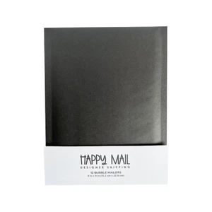 Happy Mail 6" x 9" Self-Sealing Bubble Mailer, Black, Dozen Pack - Picture 1 of 3