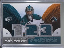 2008-09 Upper Deck Trilogy Tri-Color Tandems Evgeni Nabokov Jonathan Cheechoo