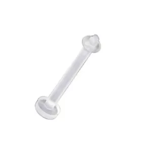 PAIR 14G 5/8" Clear Tongue Ring Soft Flexible Retainer Piercing BioFlex Tragus - Picture 1 of 4