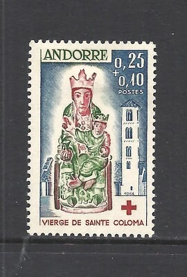 ANDORRA SCOTT B1 MH VF - 1964 25c + 10c MULTI-COLOR SEMI-POSTAL ISSUE - Image 1 of 2