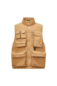 MONCLER GRENOBLE Tongass $1750 Men's Light Brown Field Vest New - Picture 1 of 1