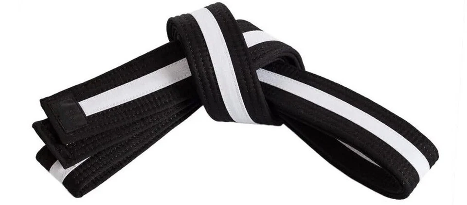 Cinturones maestros negros Martial Sports Premium de 2" para taekwondo/karate envío gratuito Foto 1 de 1