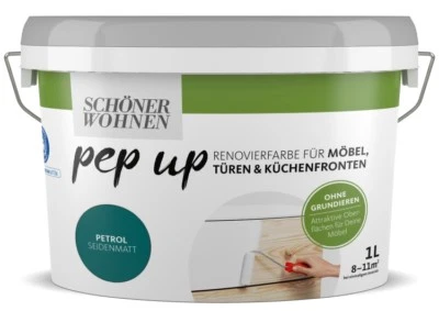 Schöner Wohnen pep up Renovierfarbe für Möbel Türen & Küchenfronten petrol - Bild 1 von 2