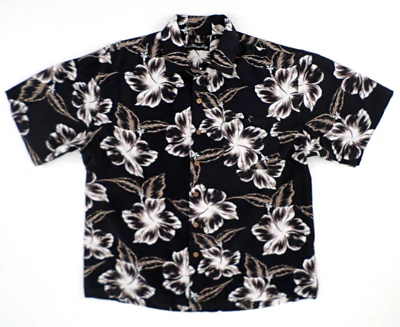 Camisa de manga corta estilo hawaiano Milano Bay para hombre XL hibisco floral cuello lazo Foto 1 de 4
