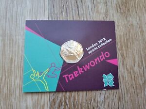 London 2012 Olympic BUNC Taekwondo 50p Carded Coin