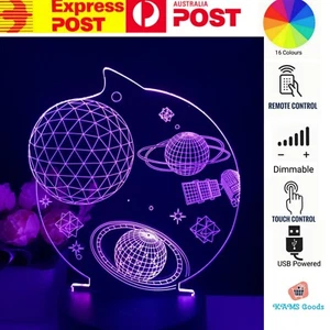 UNIVERSAL GALAXY 3D Visual LED 16 Color Night Light Lamp Gift Birthday Christmas - Picture 1 of 11