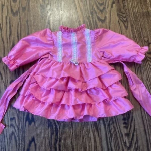 Vtg JILL LYNN Toddler Girl's Dress Hot Pink Ruffle Floral Bow Size 2T - Picture 1 of 9