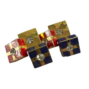Vintage Christmas Holiday Packages Stud Earrings Pierced - Picture 1 of 4
