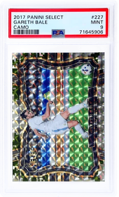 2017 Panini Select Gareth Bale Field Level Camo Prizm #227 /20 PSA 9 - Image 1 of 2