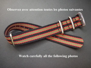 20 mm DAS ECHTE NATO ARMBAND AUS DEM FILM "JAMES BOND GOLDFINGER" GRAU ROT KAKI - Bild 1 von 19
