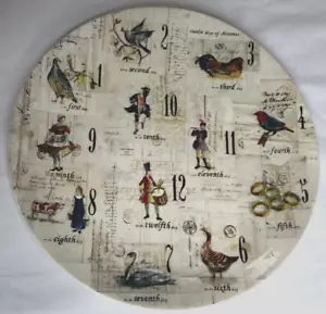Williams-Sonoma 2010 Round 13.25" Serving Platter 12 Twelve Days Of Christmas - Picture 1 of 15