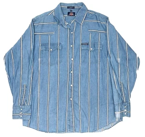 Vintage Dickies Shirt Men's Size XL Western Pearl Snap Striped Canvas Button Up - Picture 1 of 11