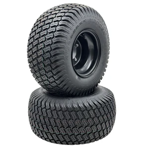 Set of 2 - 18x8.50-8 Flat Black Grass Master Turf Wheel Assembly - Picture 1 of 4