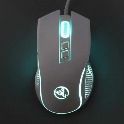 Mechanical Mouse Colorful Shine Adjustable 3600dpi RGB Ergonomic Wired Game - Image 1 of 4