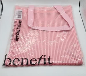 Benefit Cosmetic 2024 Textured Tote Bag Pink New - Picture 1 of 6