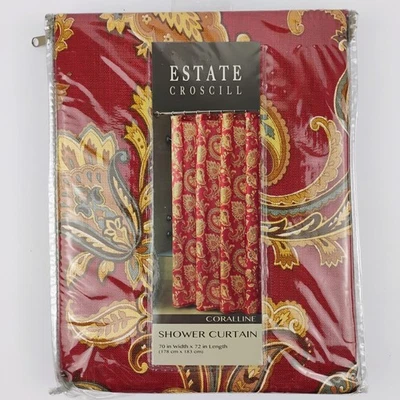 Cortina de ducha coralina con estampado jacquard Croscill Estate 70"x72" TOTALMENTE NUEVA Foto 1 de 4