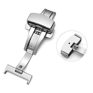 Pour bracelet de montre en acier inoxydable Boucle à fermoir papillon 10-22mm - Foto 1 di 9