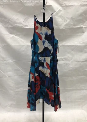 Antonio Melani Women's Blue Floral Sleeveless Dress - Size 0 - Image 1 of 4