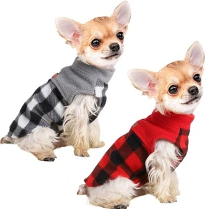 Christmas Dog Sweaters, 2 Pack Winter Clothes for Small Dogs Chihuahua Fleece... - Picture 1 of 6