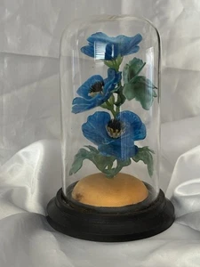 Fiori blu lucite anni '60 in cupola di vetro - Foto 1 di 14
