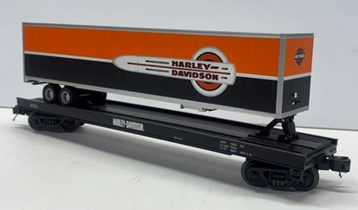 Coche plano Harley Davidson MTH con remolque de 48' 20-98461. Usado-Excelente! Foto 1 de 4