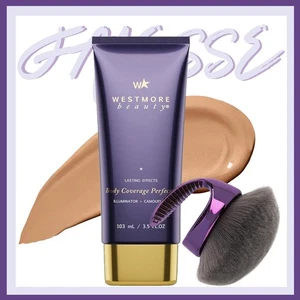Perfeccionador de cobertura corporal Golden Radiance Westmore Beauty 3,5 oz + cepillo de mezcla - Imagen 1 de 7
