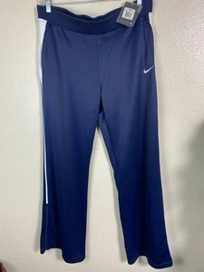 NUEVO Nike Mujeres Dri-Fit Entrenamiento Pantalones de Pista Azul Blanco Mujeres Grande Alto Pierna Ancha - Imagen 1 de 21