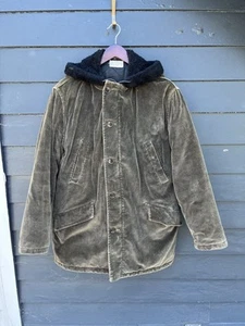 60s Minnesota Woolen Men’s Corduroy Barn Jacket With Convertible Hood/Collar  - Picture 1 of 10