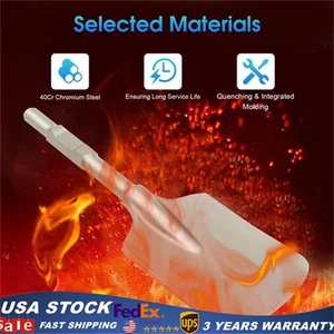US Jack Hammer Clay Spade Shovel Chisel Bit 1-1/8" Hex Shank Demolition Hammer - Picture 1 of 18