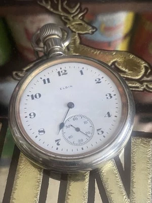 Antique 1922 Elgin Pocket Watch Grade 313 15 Jewel 16 Crescent Case Running VTG - Image 1 of 4