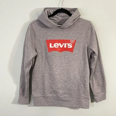 Levi's девочки серый логотип пуловер толстовка с капюшоном размер L 12/13  - Изображение 1 из 4