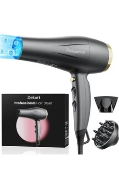 DEKURI Ionen Profiföhn,Haartrockner mit Diffusor&Düsen,Föhn🔥AKTION🔥ink. Versand😱