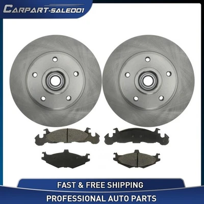 10.24" Front Disc Rotors Brake Pads Kit for 1989 Dodge Spirit 2.5L - Image 1 of 4