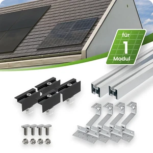 Photovoltaik Schrägdach Montageset für 1 Module Balkonkraftwerk 30mm Dachhaken - Bild 1 von 6