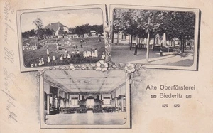 AK Biederitz, Alte Oberförsterei, 3-Bild-Topo - Bild 1 von 2