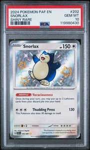 2024 POKEMON PAF EN-PALDEAN FATES SHINY RARE #202 SNORLAX PSA 10 - Picture 1 of 2