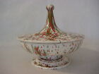 Vintage Hand Painted Ceramic Footed Pot With Lid Signed By Miles, 7 1/2" Tall