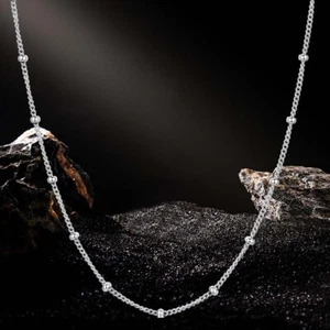 Lo último 925 plata esterlina fina 2MM geometría cadena collares para hombre mujer joyería - Imagen 1 de 4