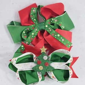 10 Schleifen Haar sortiert Schleife Krokodilklemme Ripsband Mädchen Kleinkind Teen Weihnachten - Bild 1 von 24