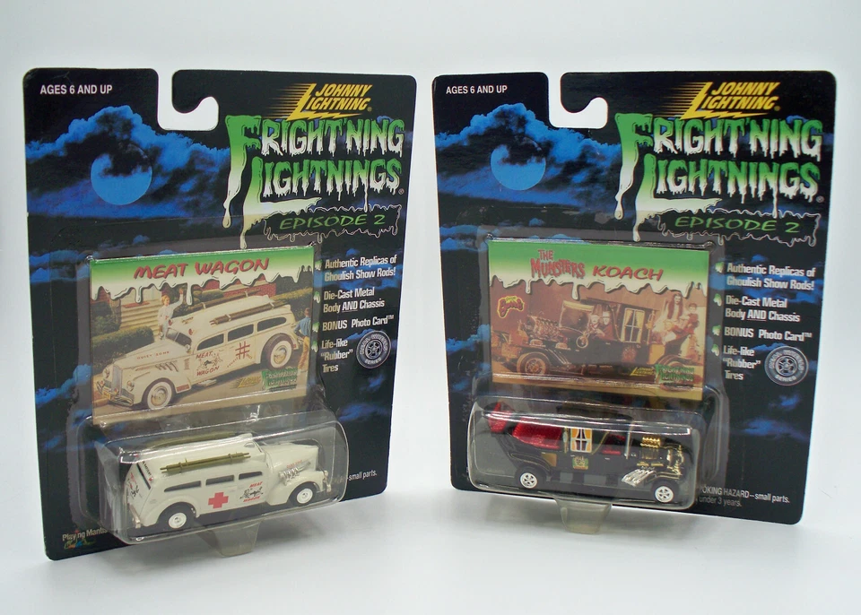 Johnny Lightning Frightning Lightnings Munsters Koach & Meat Wagon 1999 ¡En paquete! Foto 1 de 4