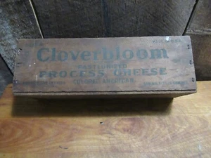 Vintage Wood CLOVERLAND AMERICAN PASTEURIZED PROCESSED CHEESE wood box (#M) - Picture 1 of 11